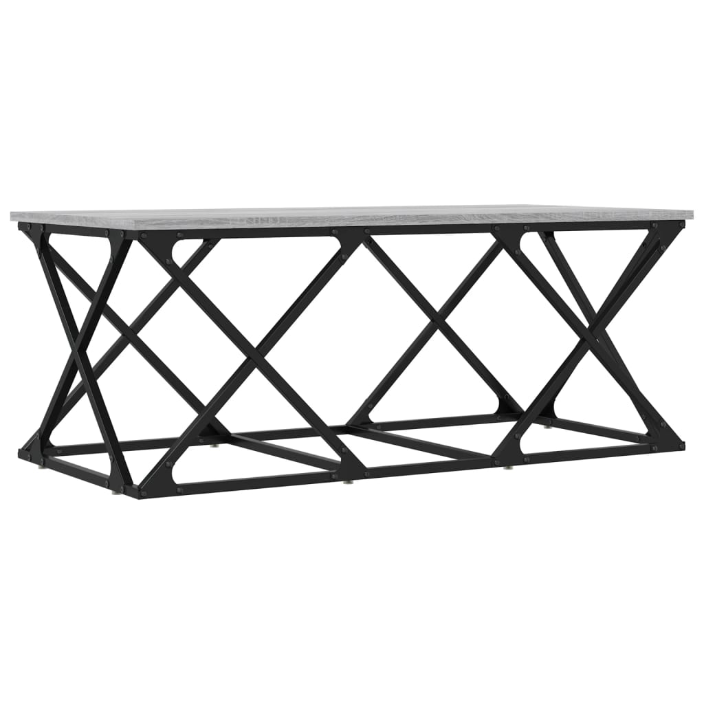 vidaXL Coffee Table Grey Sonoma 100x49x40 cm Engineered Wood 2