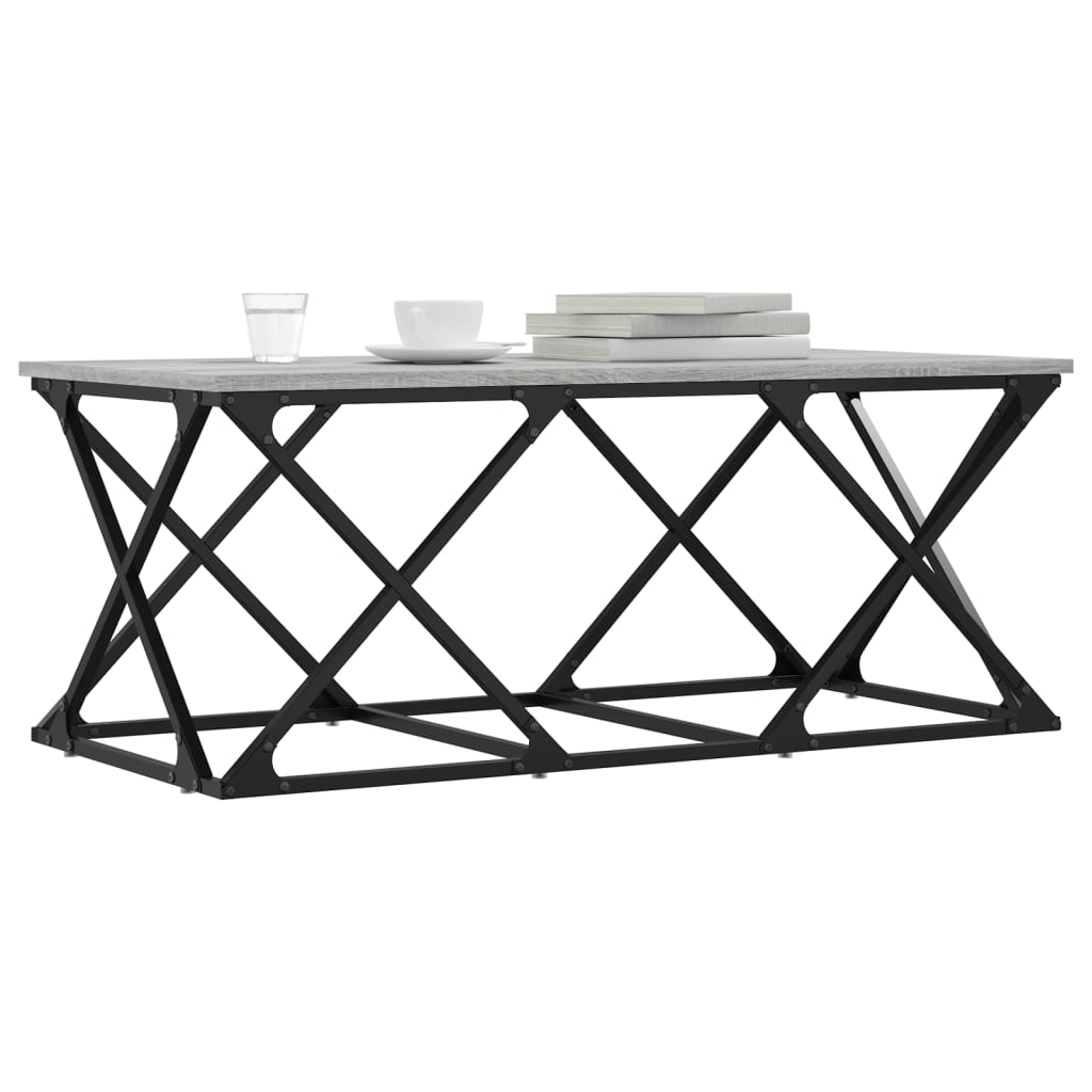 vidaXL Coffee Table Grey Sonoma 100x49x40 cm Engineered Wood 3