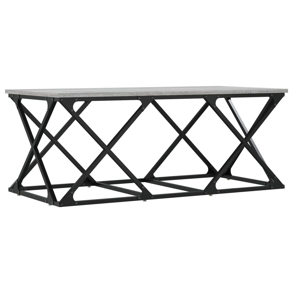 vidaXL Coffee Table Grey Sonoma 100x49x40 cm Engineered Wood 6