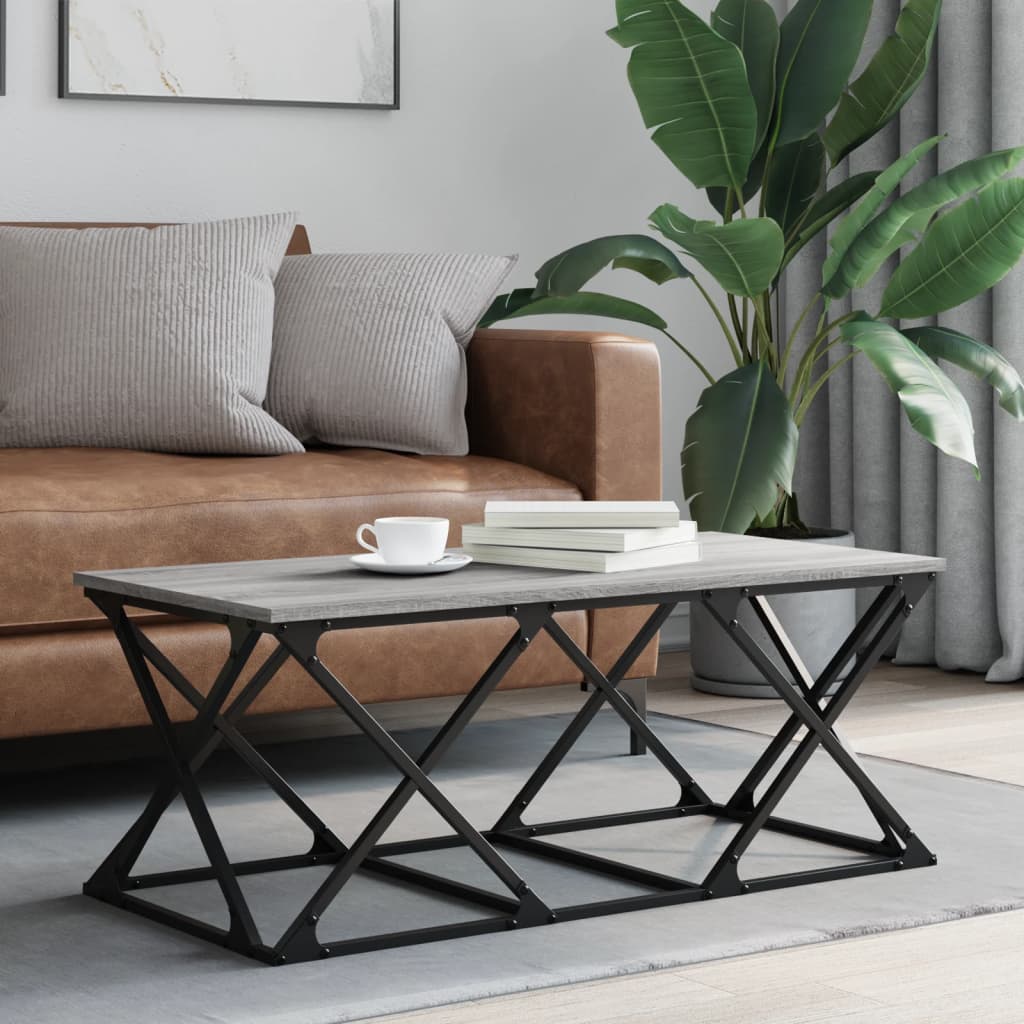 vidaXL Coffee Table Grey Sonoma 100x49x40 cm Engineered Wood 1