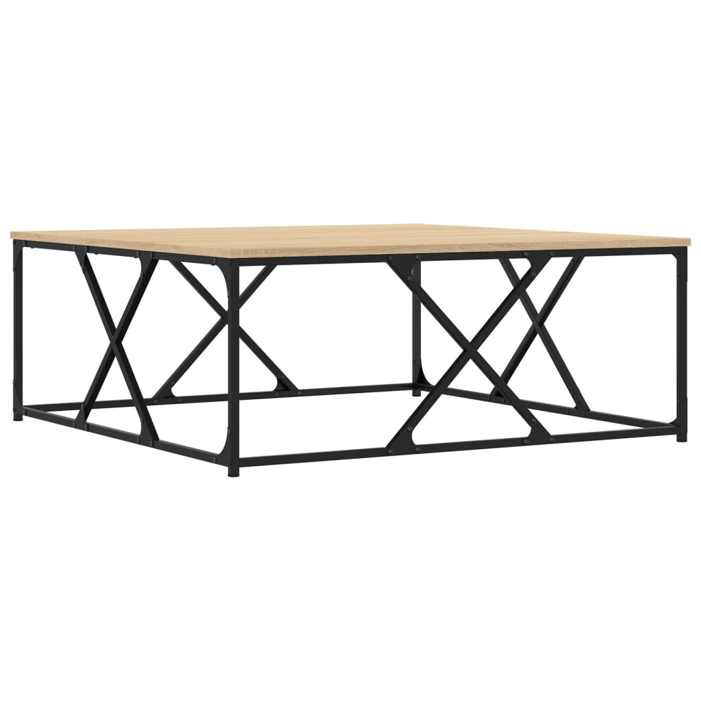 vidaXL Coffee Table Sonoma Oak 100x100x40 cm Engineered Wood 2