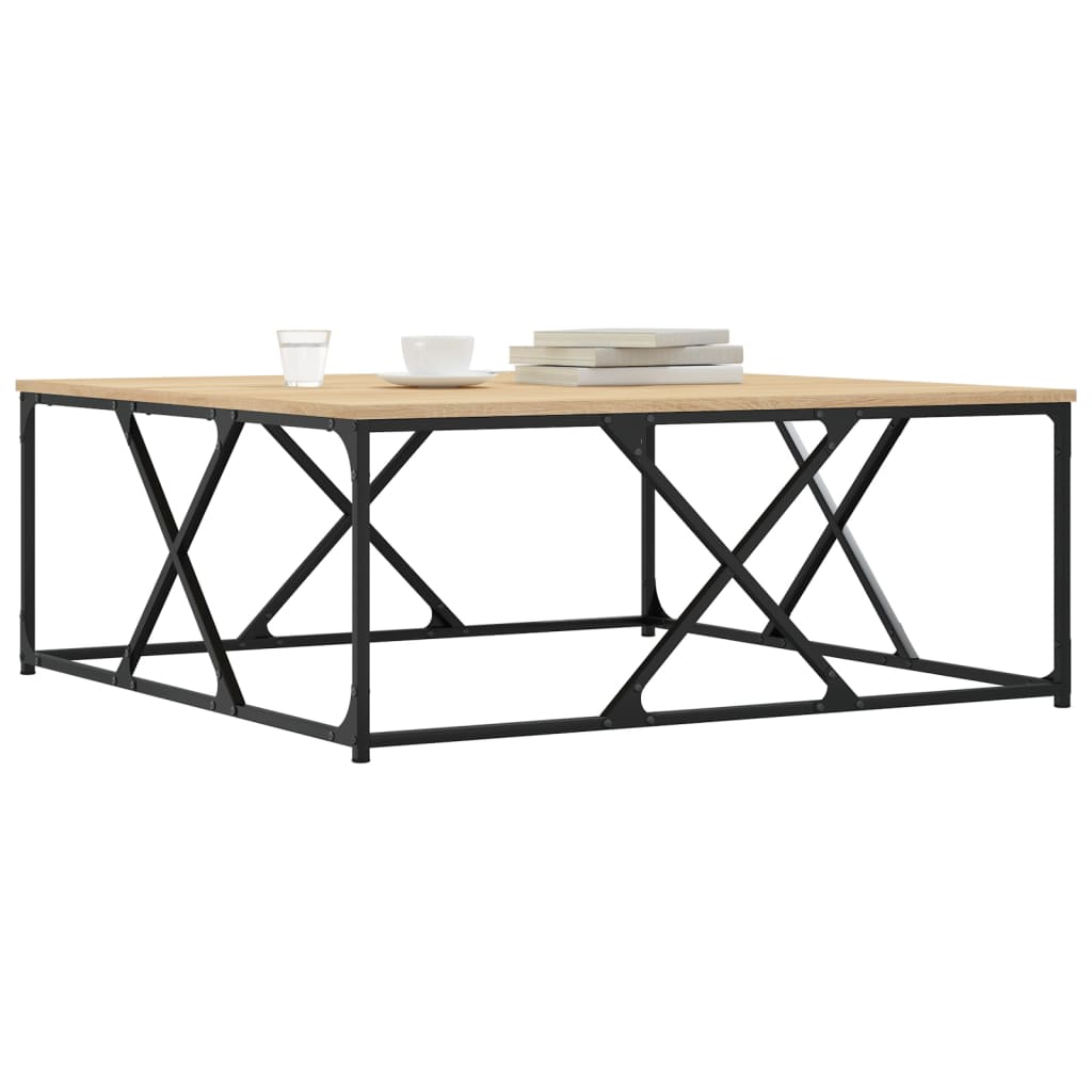vidaXL Coffee Table Sonoma Oak 100x100x40 cm Engineered Wood 3