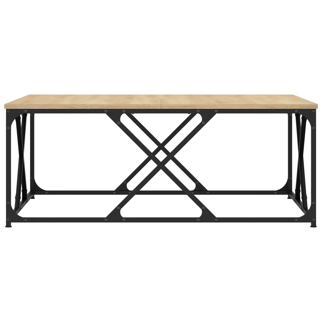 vidaXL Coffee Table Sonoma Oak 100x100x40 cm Engineered Wood 4