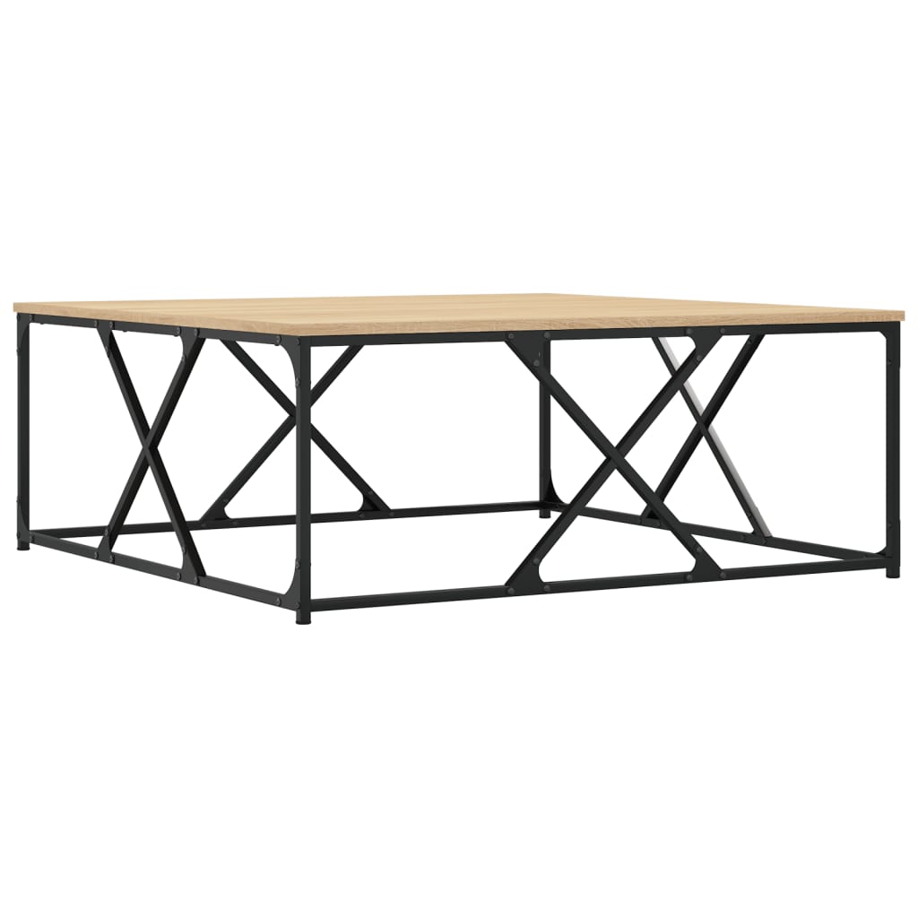 vidaXL Coffee Table Sonoma Oak 100x100x40 cm Engineered Wood 5