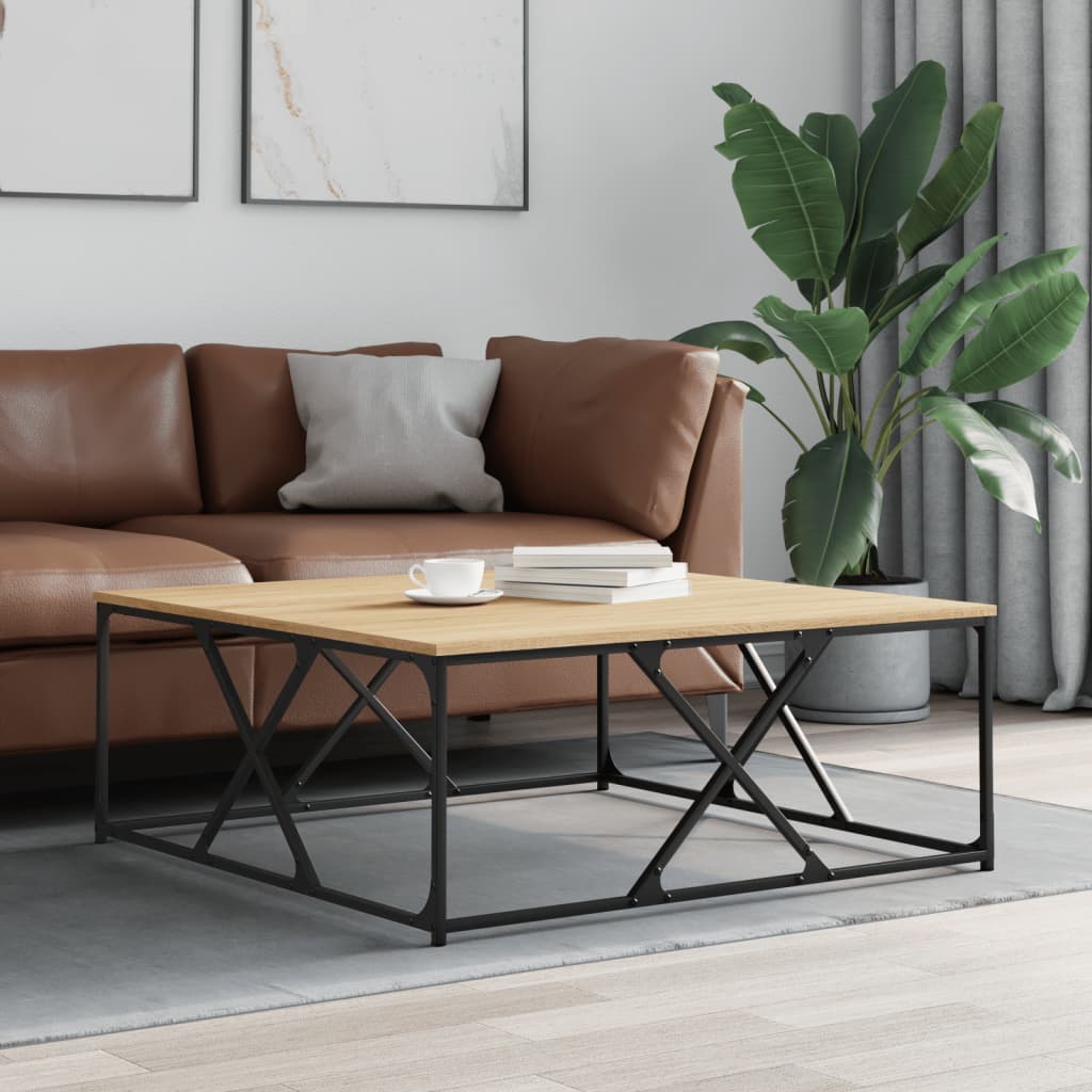 vidaXL Coffee Table Sonoma Oak 100x100x40 cm Engineered Wood 1