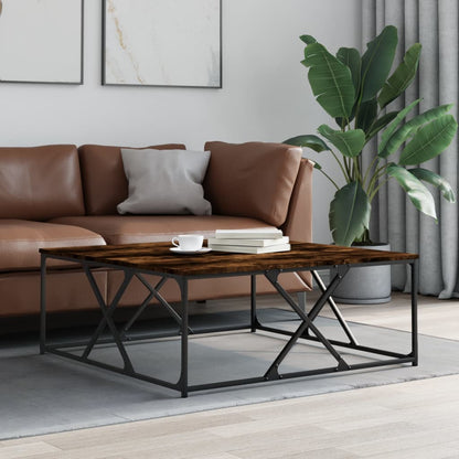 vidaXL Coffee Table Smoked Oak 100x100x40 cm Engineered Wood 1