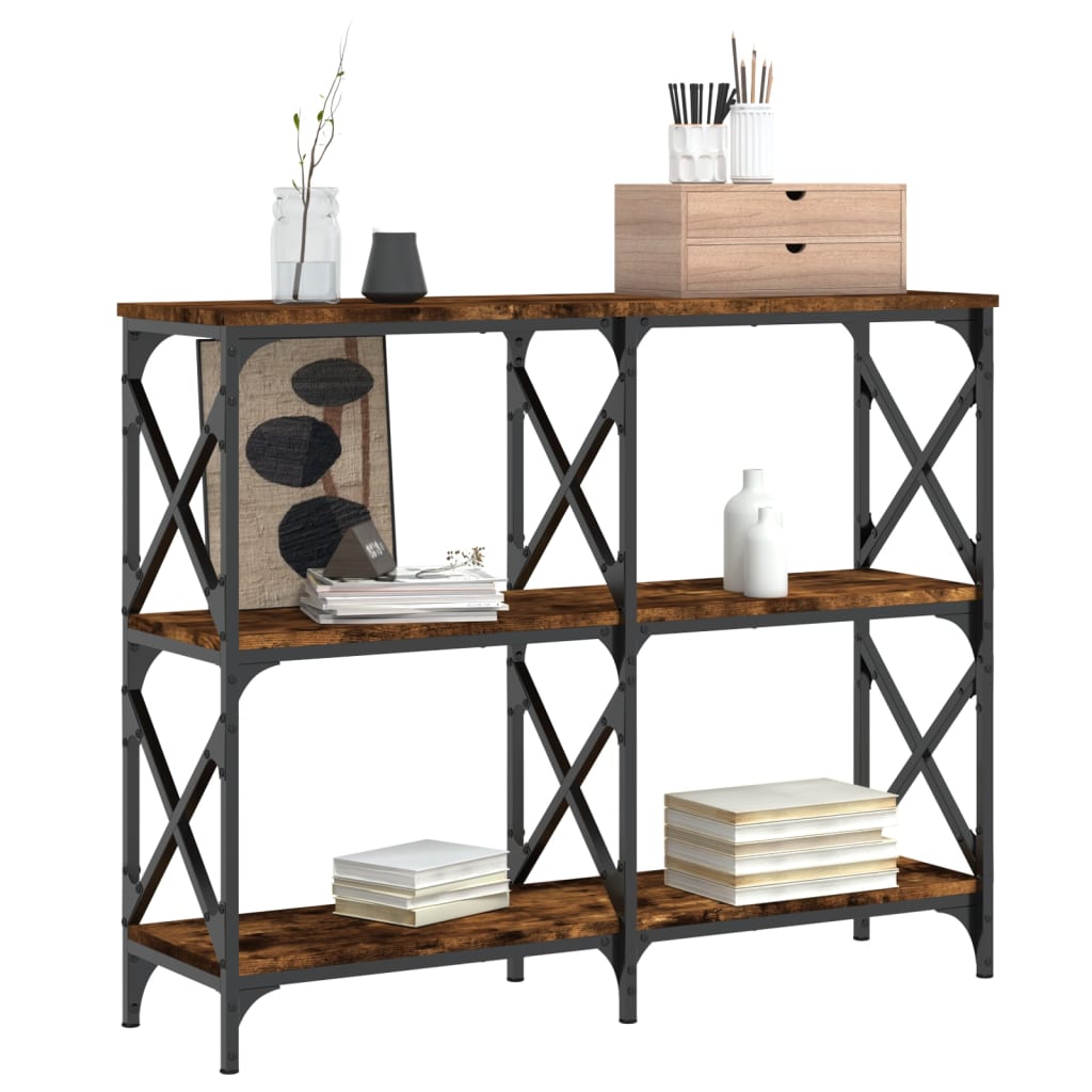 vidaXL Console Table Smoked Oak 100x28x80.5 cm Engineered Wood 3