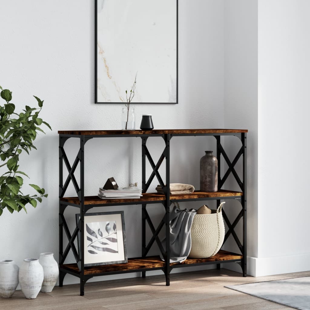 vidaXL Console Table Smoked Oak 100x28x80.5 cm Engineered Wood 1