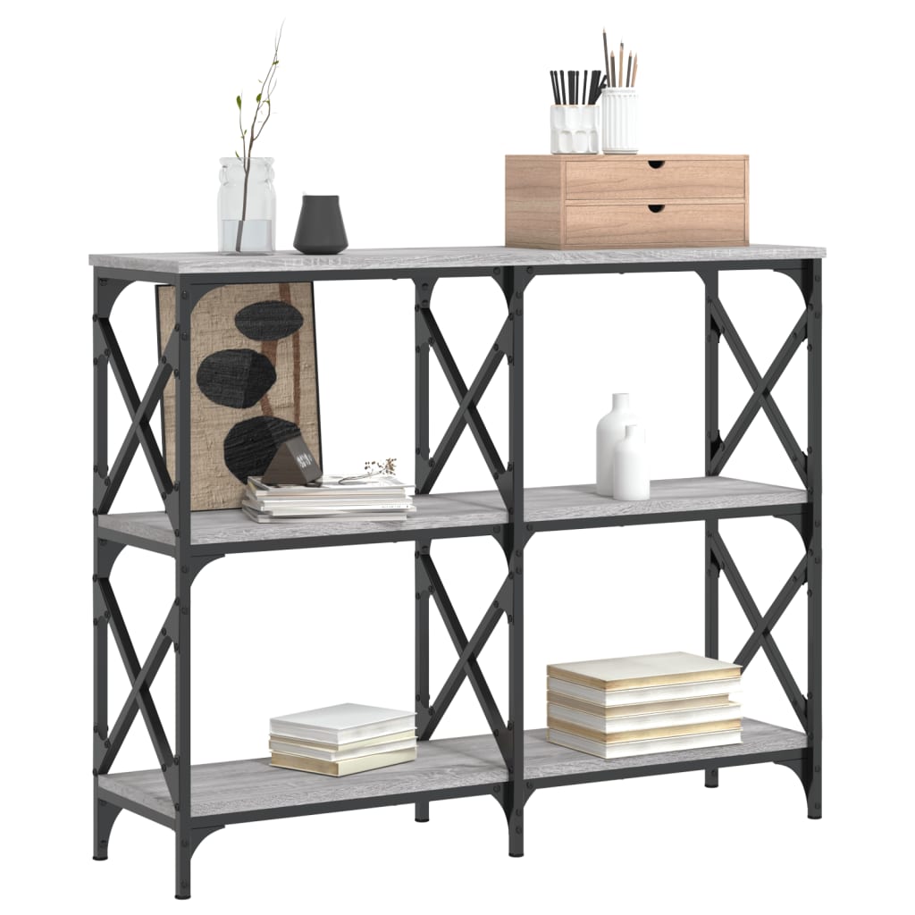 vidaXL Console Table Grey Sonoma 100x28x80.5 cm Engineered Wood 3
