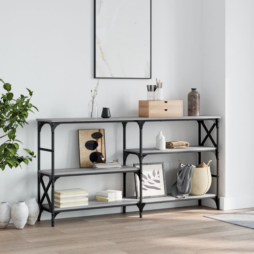 vidaXL Console Table Grey Sonoma 150x29x76.5 cm Engineered Wood 1