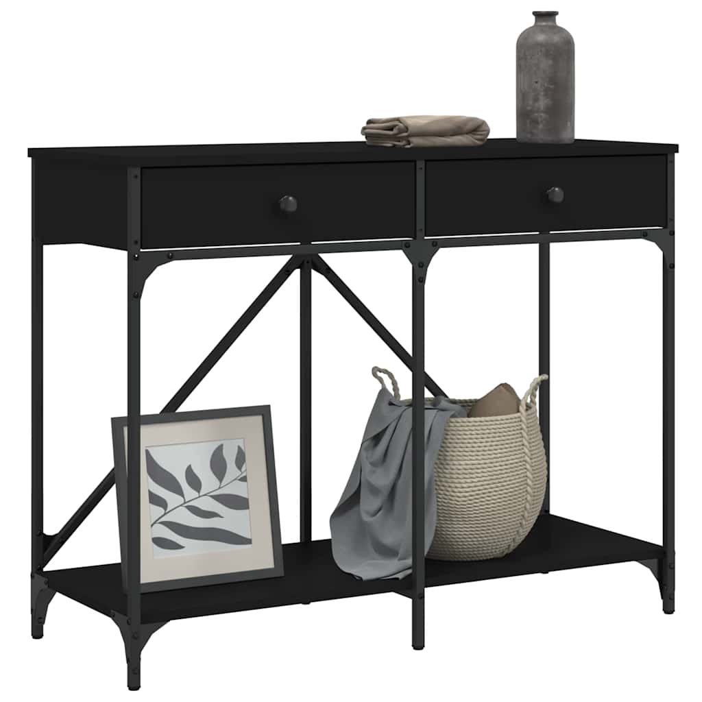 vidaXL Console Table Black 100x39x78.5 cm Engineered Wood 3