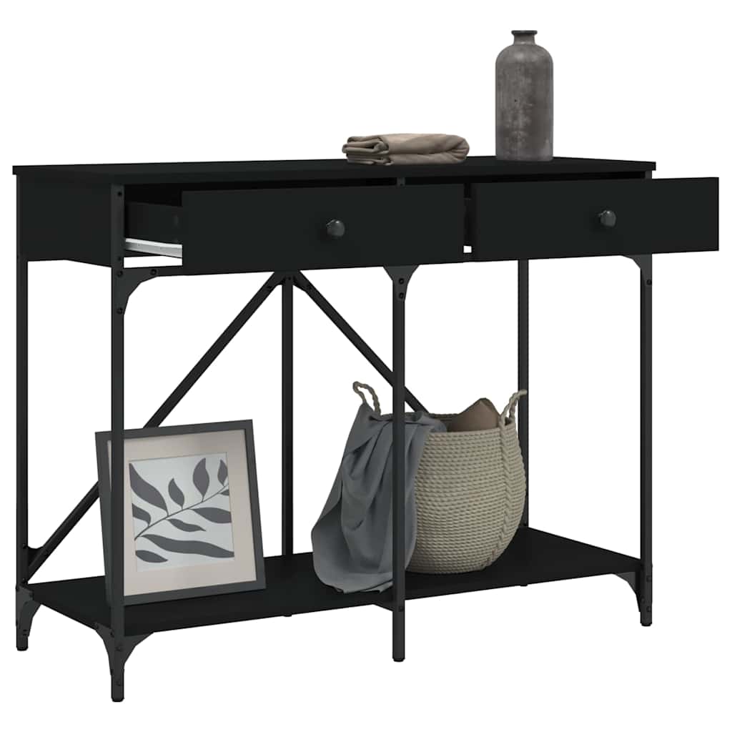 vidaXL Console Table Black 100x39x78.5 cm Engineered Wood 4