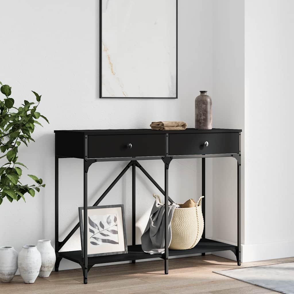 vidaXL Console Table Black 100x39x78.5 cm Engineered Wood 1