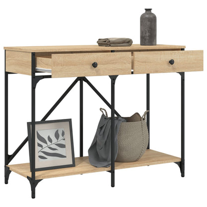 vidaXL Console Table Sonoma Oak 100x39x78.5 cm Engineered Wood 4