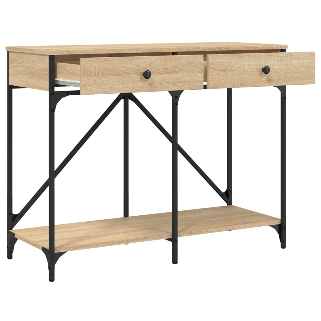 vidaXL Console Table Sonoma Oak 100x39x78.5 cm Engineered Wood 5