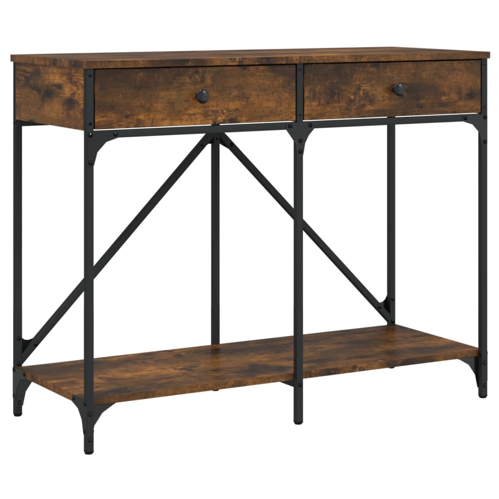 vidaXL Console Table Smoked Oak 100x39x78.5 cm Engineered Wood 2
