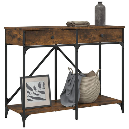 vidaXL Console Table Smoked Oak 100x39x78.5 cm Engineered Wood 3