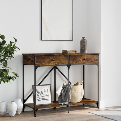 vidaXL Console Table Smoked Oak 100x39x78.5 cm Engineered Wood 1