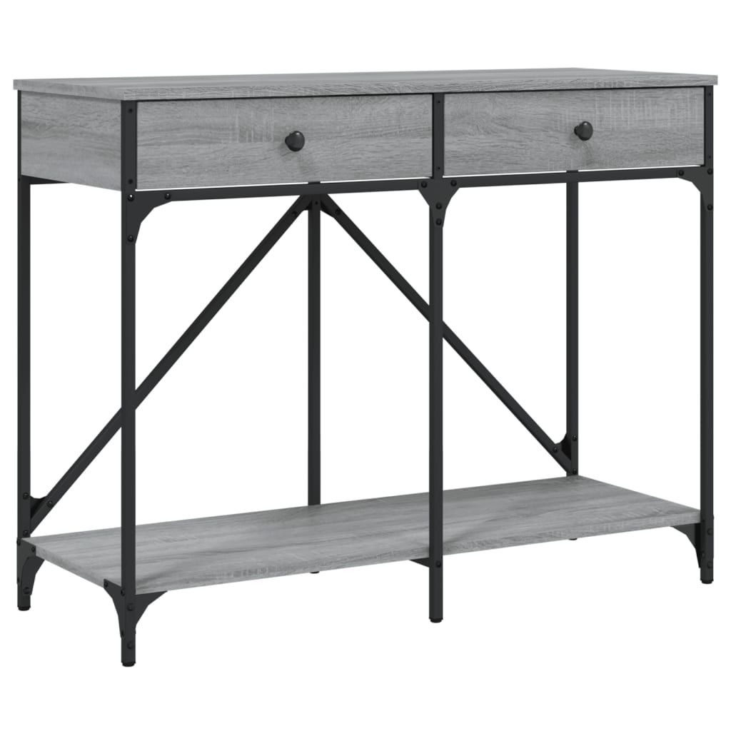 vidaXL Console Table Grey Sonoma 100x39x78.5 cm Engineered Wood 2