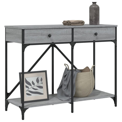 vidaXL Console Table Grey Sonoma 100x39x78.5 cm Engineered Wood 3