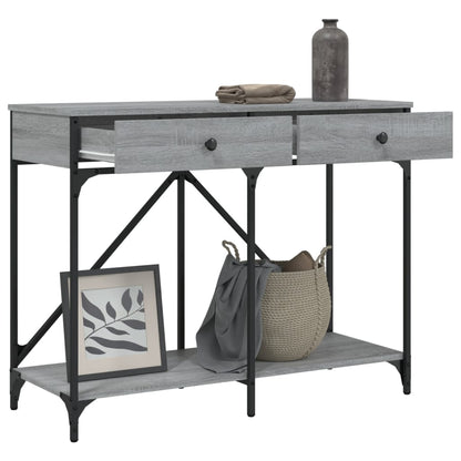 vidaXL Console Table Grey Sonoma 100x39x78.5 cm Engineered Wood 4
