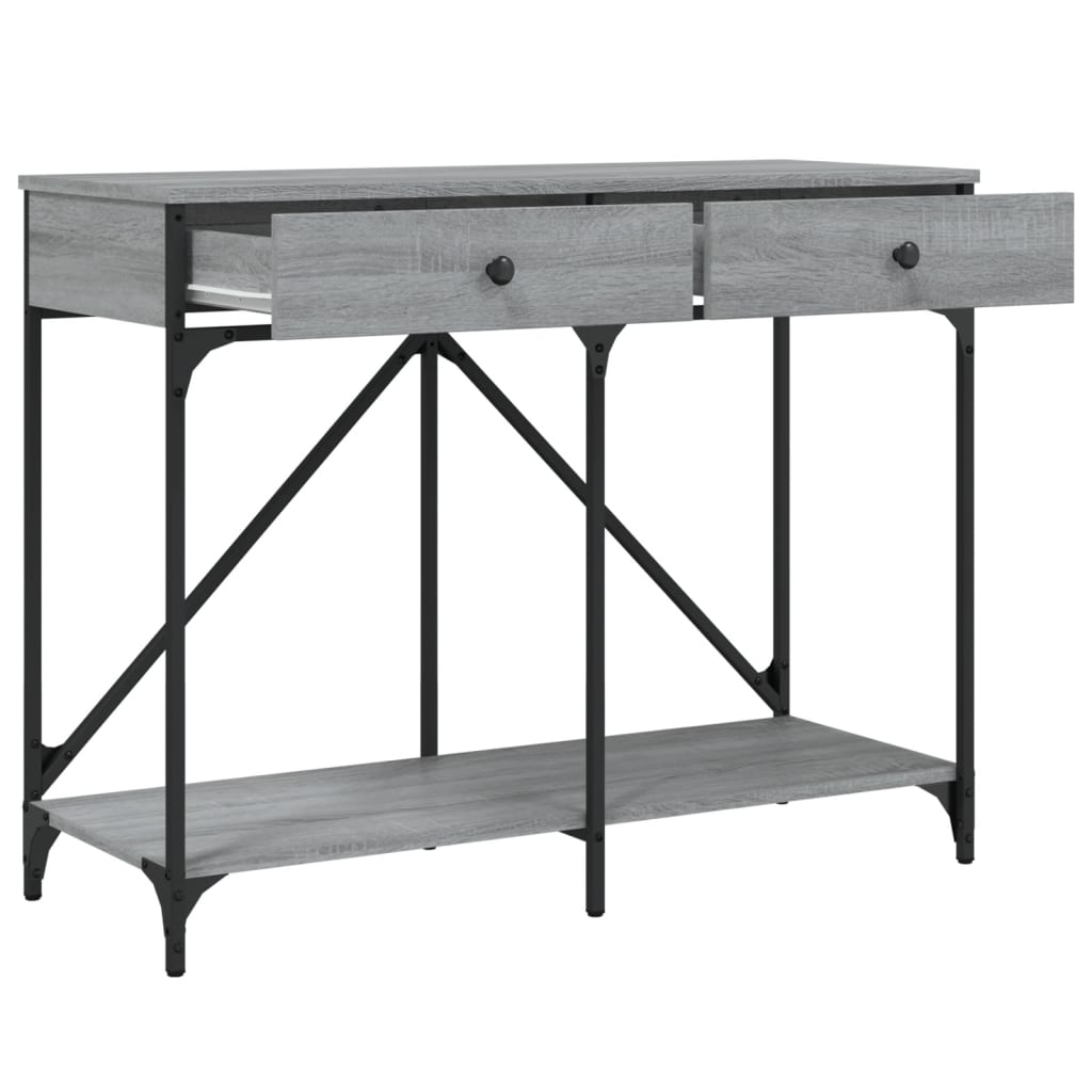 vidaXL Console Table Grey Sonoma 100x39x78.5 cm Engineered Wood 5