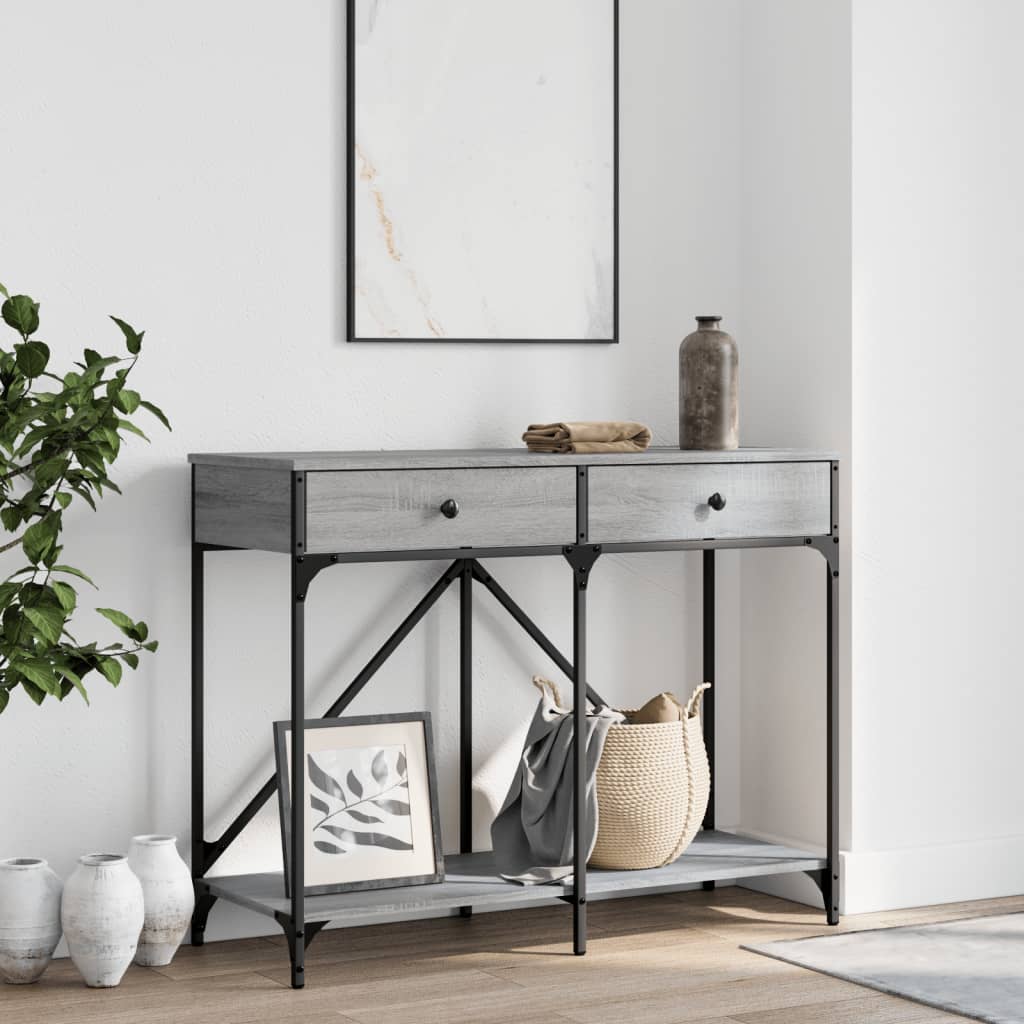 vidaXL Console Table Grey Sonoma 100x39x78.5 cm Engineered Wood 1