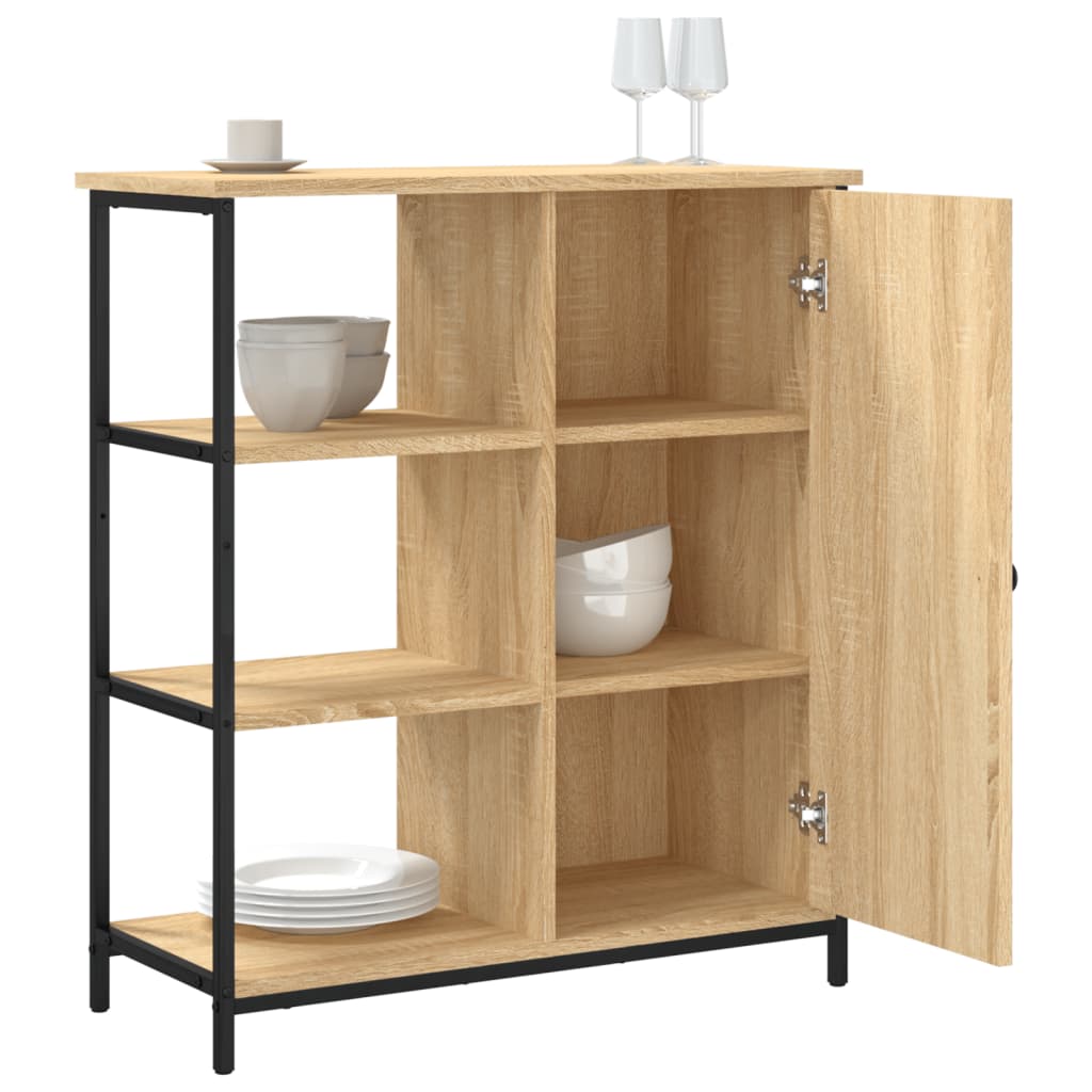 vidaXL Sideboard Sonoma Oak 70x30x80 cm Engineered Wood 4