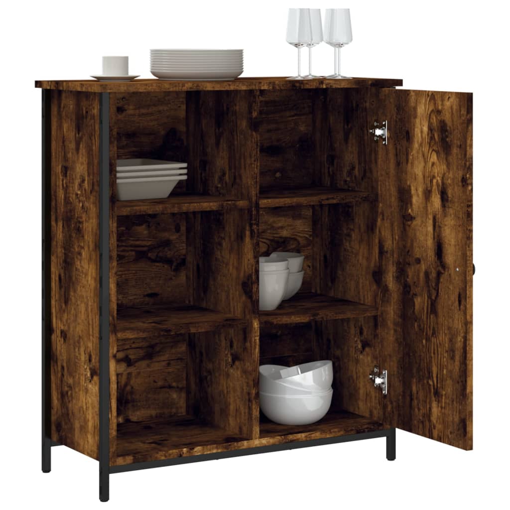 vidaXL Sideboard Smoked Oak 70x30x80 cm Engineered Wood 4