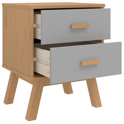 vidaXL Bedside Cabinet OLDEN Grey and Brown Solid Wood Pine 6