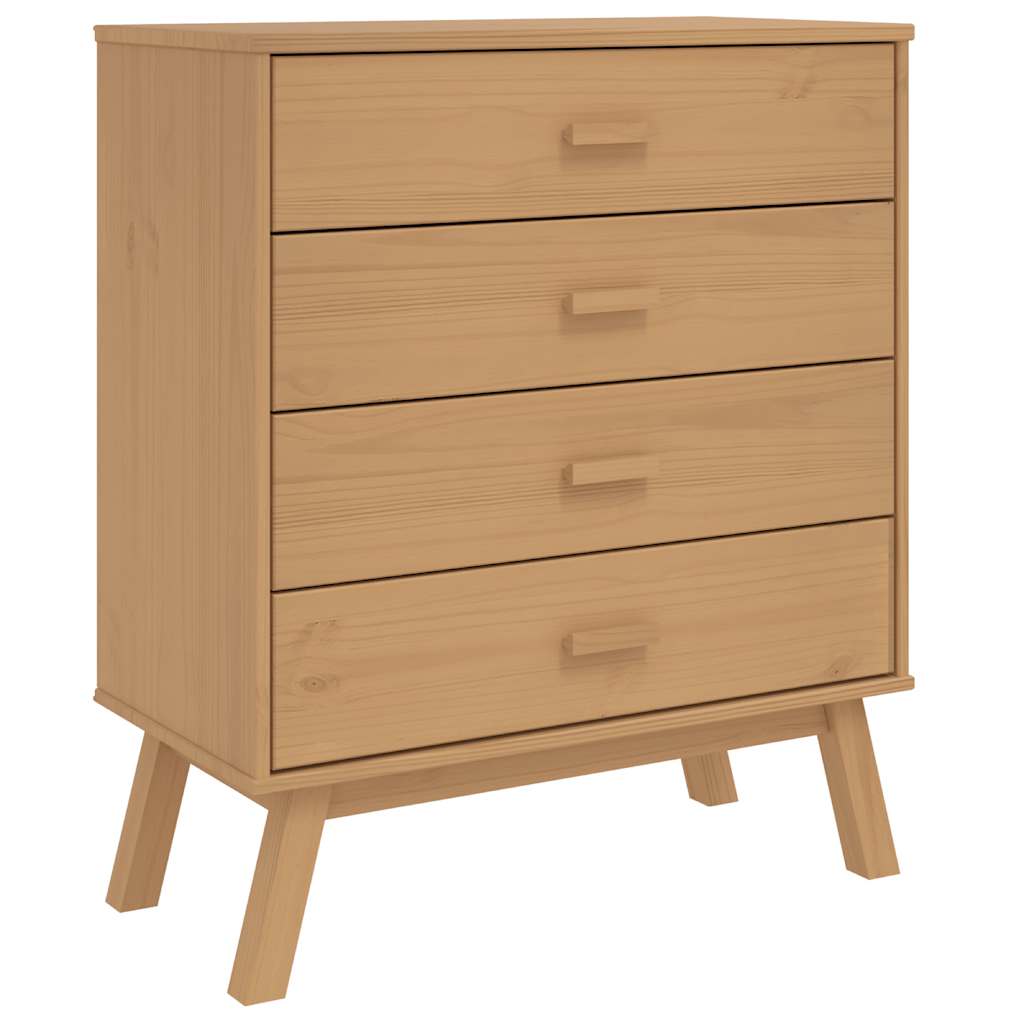 vidaXL Drawer Cabinet OLDEN Brown Solid Wood Pine 2