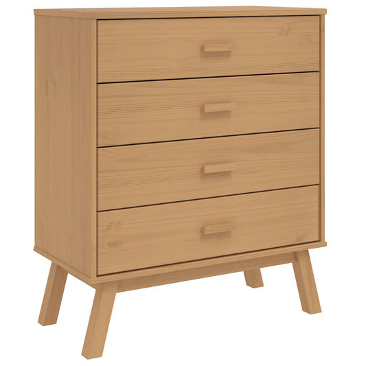 vidaXL Drawer Cabinet OLDEN Brown Solid Wood Pine 2