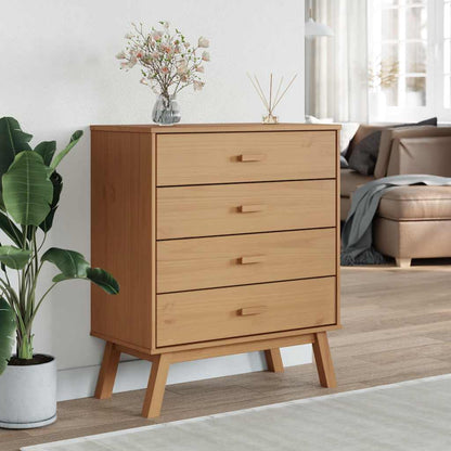 vidaXL Drawer Cabinet OLDEN Brown Solid Wood Pine 3