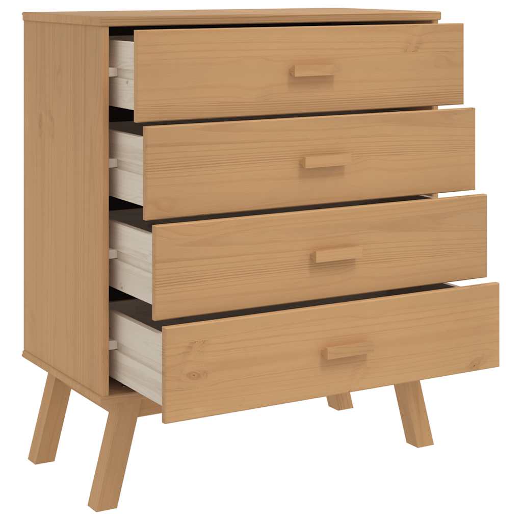 vidaXL Drawer Cabinet OLDEN Brown Solid Wood Pine 6
