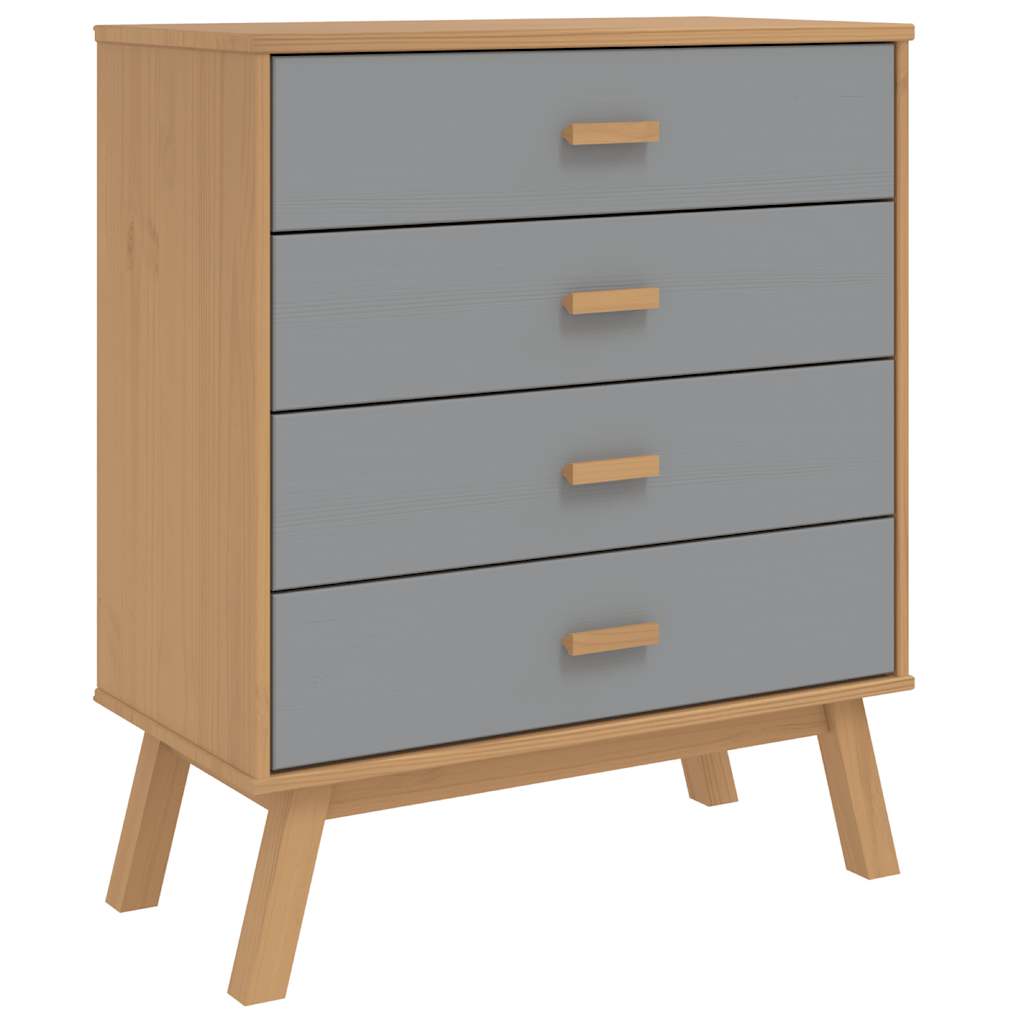 vidaXL Drawer Cabinet OLDEN Grey and Brown Solid Wood Pine 2