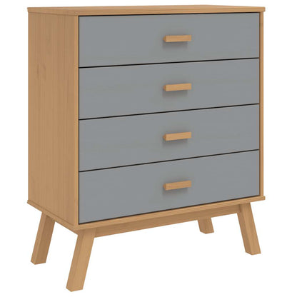 vidaXL Drawer Cabinet OLDEN Grey and Brown Solid Wood Pine 2