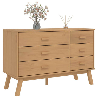 vidaXL Drawer Cabinet OLDEN Brown Solid Wood Pine 4