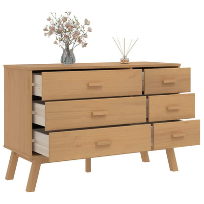 vidaXL Drawer Cabinet OLDEN Brown Solid Wood Pine 5