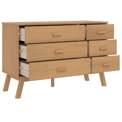 vidaXL Drawer Cabinet OLDEN Brown Solid Wood Pine 6