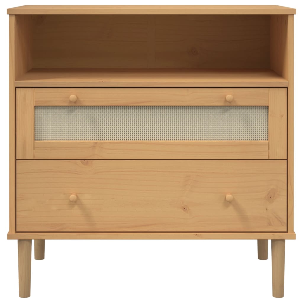 vidaXL Sideboard SENJA Rattan Look Brown 80x40x80 cm Solid Wood Pine 5