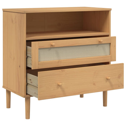 vidaXL Sideboard SENJA Rattan Look Brown 80x40x80 cm Solid Wood Pine 6