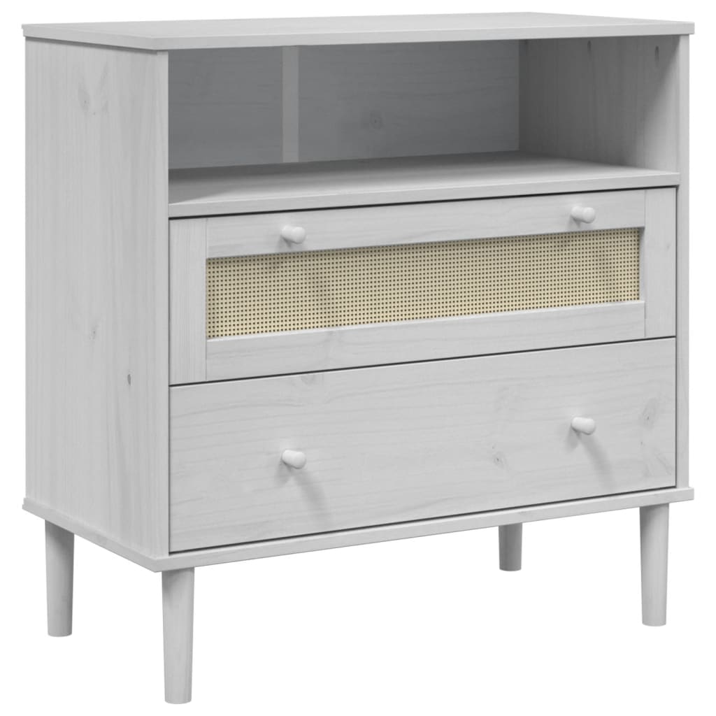 vidaXL Sideboard SENJA Rattan Look White 80x40x80 cm Solid Wood Pine 2