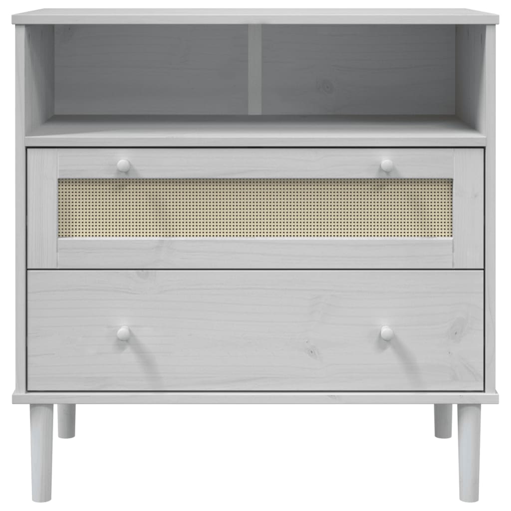 vidaXL Sideboard SENJA Rattan Look White 80x40x80 cm Solid Wood Pine 5