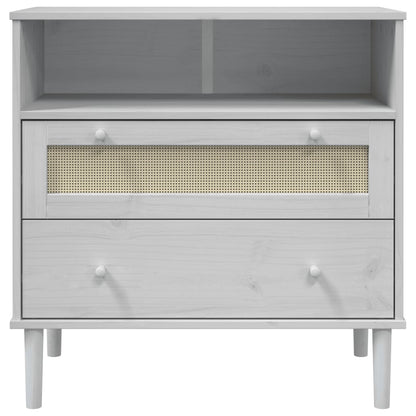 vidaXL Sideboard SENJA Rattan Look White 80x40x80 cm Solid Wood Pine 5