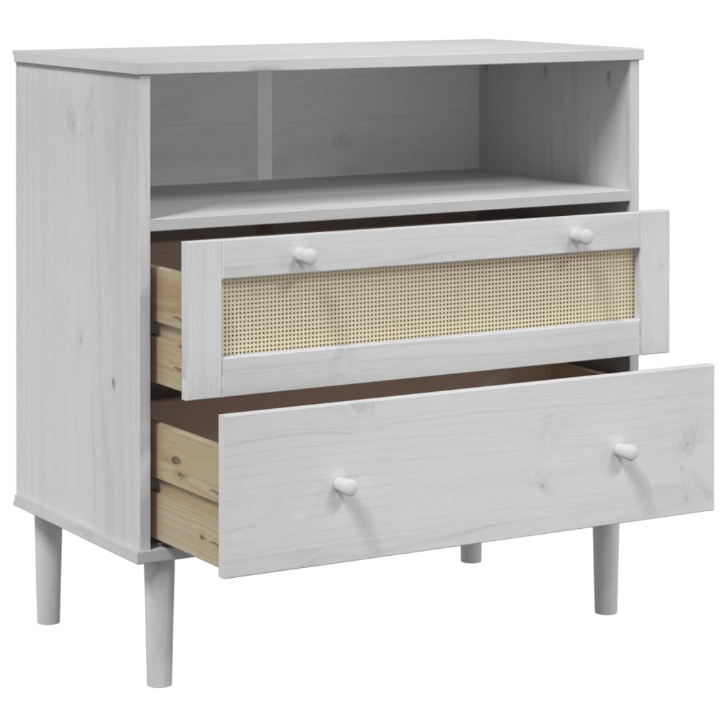 vidaXL Sideboard SENJA Rattan Look White 80x40x80 cm Solid Wood Pine 6