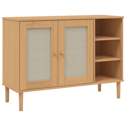 vidaXL Sideboard SENJA Rattan Look Brown 112x40x80cm Solid Wood Pine 2