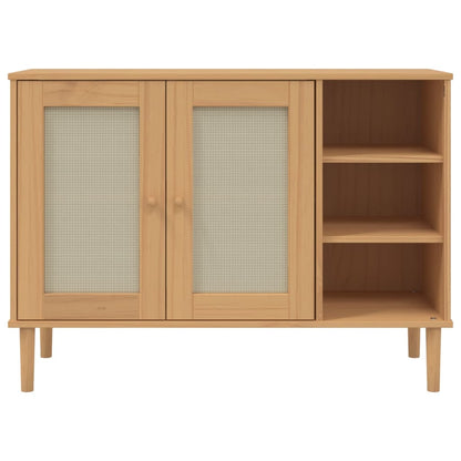 vidaXL Sideboard SENJA Rattan Look Brown 112x40x80cm Solid Wood Pine 5