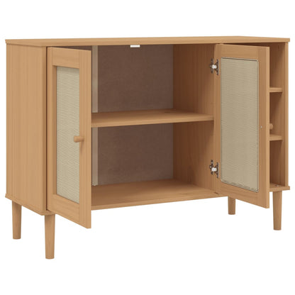 vidaXL Sideboard SENJA Rattan Look Brown 112x40x80cm Solid Wood Pine 6