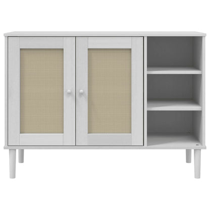 vidaXL Sideboard SENJA Rattan Look White 112x40x80cm Solid Wood Pine 5
