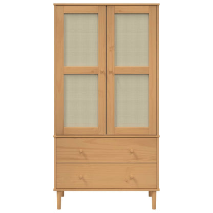 vidaXL Wardrobe SENJA Rattan Look Brown 90x55x175 cm Solid Wood Pine 5